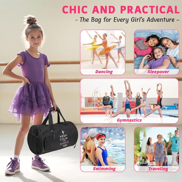 Спортивна сумка-дафл Kilofly для дівчаток: сумка для балету, танців та гімнастики, дорожня сумка на плече (S2)