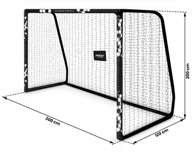Переносні сталеві футбольні ворота Neo-sport 300 x 200 x 120 см