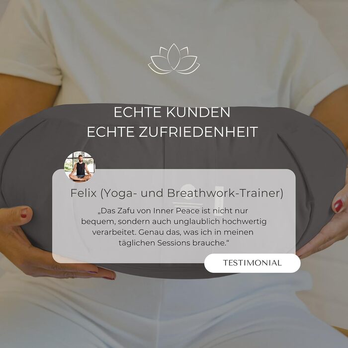 Зразок для медитації Zafu | Йога подушка з еко-дзержинського наповнювача | Подушка для медитації напі月 | Зроблено в Німеччині | Зручна подушка для медитації | Наволочка з 100% органічної бавовни (Антрацит)