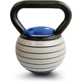 Набір гантелей-гир Кетелбел Sport-Thieme Vario | Регульовані гантелі з змінними дисками: 4-18 кг | Компактні, безпечні | Сталь, пластик | Чорно-сіро-блакитні | Якість бренду