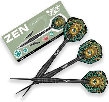 Професійні дартси Shot! Zen Kensho 24 г, 90% вольфрам, металевий наконечник, Нова Зеландія