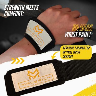 MAVERICK STRAPS Пояси для важкої атлетики з м'якою підкладкою, ремені для підтримки зап'ясть, аксесуари для фітнесу для чоловіків і жінок, ремені для станового тягу, поліпшене зчеплення та підтримка зап'ясть, ідеально для пауерліфтингу та тренувань