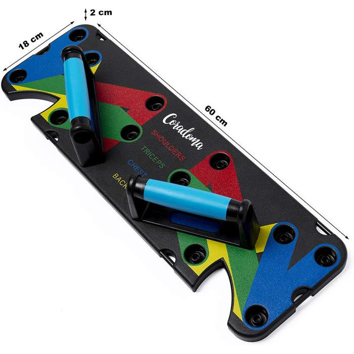Дошка для віджимань Coradoma Push Up Rack Board 9 в 1 з ручками, кольорове кодування, для домашніх тренувань та фітнесу