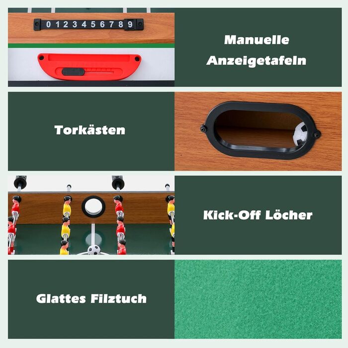 DREAMADE 4-в-1 міні-ігровий стіл: футбол, хокей, більярд, теніс. Ідеально для дітей та дорослих