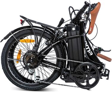 Електровелосипед складаний Moma Bikes Ebike20.2, алюмінієвий, Shimano 7 швидкостей, акумулятор іон-літій 36V 16Ah