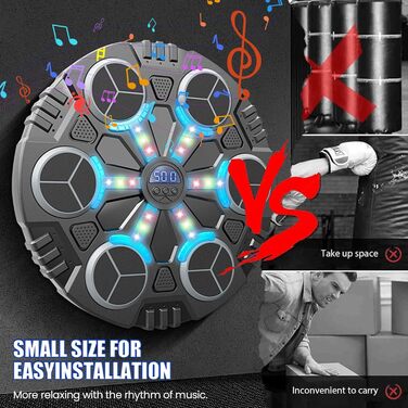 Музична бокс-машина, смарт Bluetooth бокс-машина з боксерськими рукавичками, регульована швидкість та лічильник, настінна бокс-машина, ударна машина для дітей та дорослих