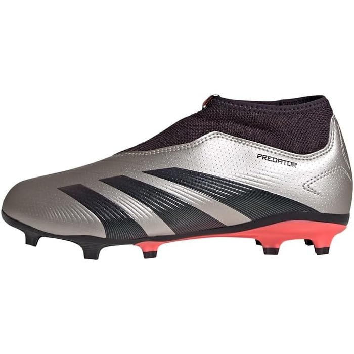 Дитячі футбольні бутси Adidas Predator League без шнурівків для твердого поля (37 1/3 EU, сіро-чорний)