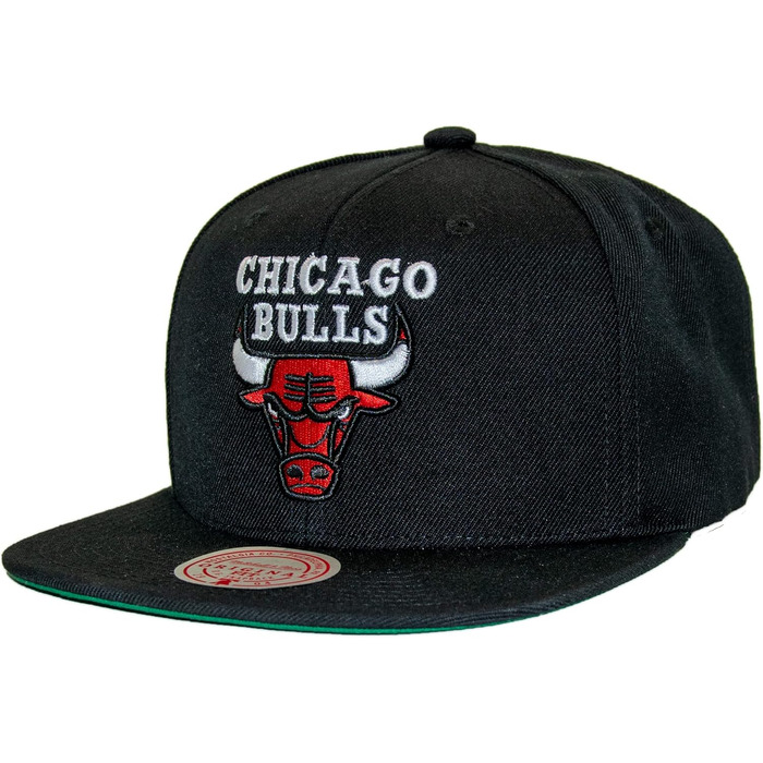 Кепка Mitchell & Ness NBA Top Spot Snapback Chicago Bulls, чорний колір, універсальний розмір