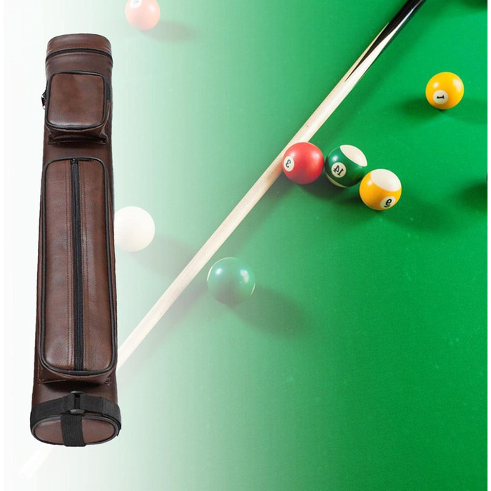 Сумка для більярду LOVIVER: чохол для кия з регульованим плечовим ременем, коричневий, 4 відділення