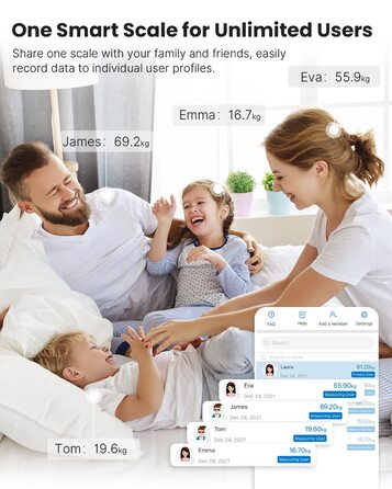 Розумні ваги RENPHO з Bluetooth, аналізатор жиру, м'язової маси, ІМТ, ваги, води, білка, кісткової маси, BMR, чорні, 270 мм