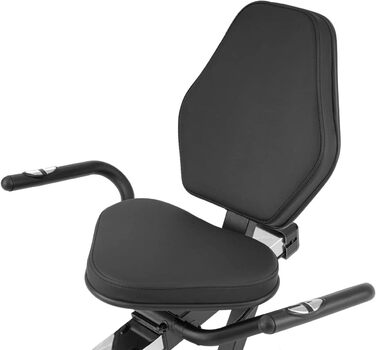 Горизонтальний велотренажер Hop-Sport HS-060L, 15 кг маховик, 8 рівнів навантаження, датчики пульсу, для літніх людей, до 130 кг, сріблястий