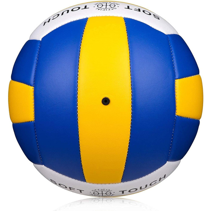 Волейбольні м'ячі Wuzfully Soft Touch для залу та пляжу, розмір 5 (синьо-жовто-білі)
