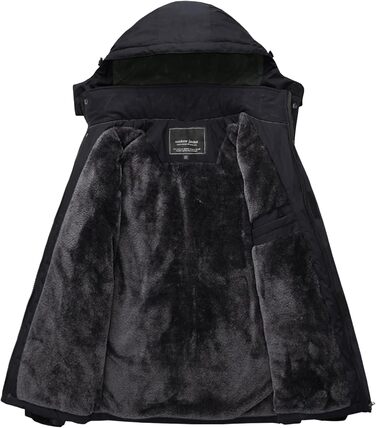 Зимова куртка MAGCOMSEN для чоловіків: тепла, водонепроникна, з капюшоном. Підходить для катання на сноуборді, активного відпочинку та роботи. Розмір L, чорний колір.