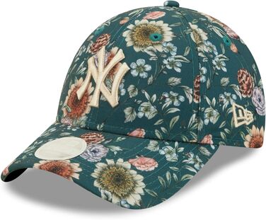 Кепка New Era New York Yankees MLB з квітковим принтом, зелена, регульована, жіноча, універсальний розмір