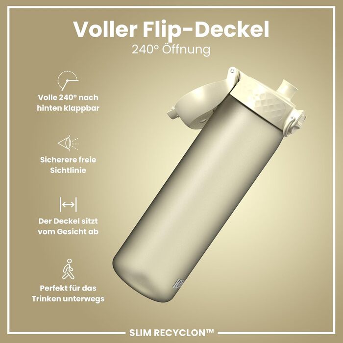 Ion8 Tritan пляшка для води, 500 мл, рожева, без BPA, з клапаном, для спорту, зручна, легко мити