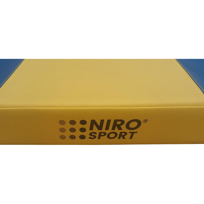 Гімнастичний мат NiroSport 200x100x8 см, водонепроникний, жовто-синій, м'який мат для тренувань і спорту
