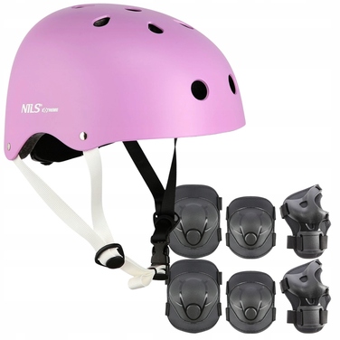 Дитячий велосипедний шолом з регулюванням та комплект захисту для скейтбордингу, розмір XS