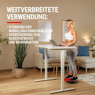 Hop-Sport Баланс Борд (Wackelbrett) - тренажер для рівноваги, пластик, 150 кг, з ручками, 40 см, червоний