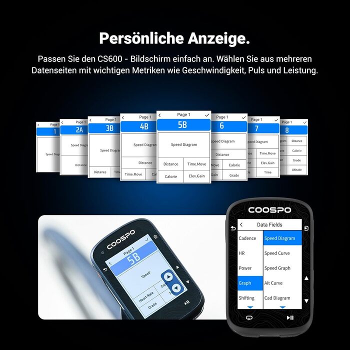 Велокомп'ютер GPS COOSPO CS600 з Bluetooth/ANT+, бездротовий, водонепроникний IPX7, з підсвіткою та навігацією, підтримка велорадара, 36 годин роботи