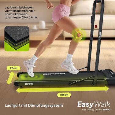 Біговий доріжка ZIPRO Newlite Klappbar: складаний, 1-10 км/год, до 110 кг, LED-дисплей