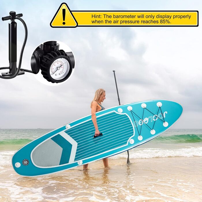 Надувний SUP Board JOOLOOG Stand Up Paddle Board (сапборд) для дорослих та підлітків, 300 кг, 10'2/10'5, 320 x 81 x 15 см (з сидінням 315 x 80 x 15 см)