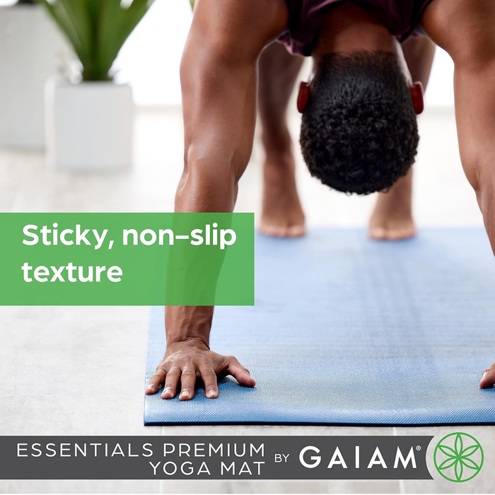 Йога-мат Gaiam Essentials з ременем, 183×61×0,6 см, високоякісний килимок для йоги