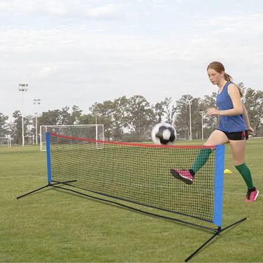 Мережа для бадмінтону Kapler регульована по висоті 90–160 см: мультиспортивна мережа 300x90–160 см для піклболу, волейболу та тенісу, для дітей та дорослих, з 2-ма федерболами та 2-ма тенісними м'ячами, портативна