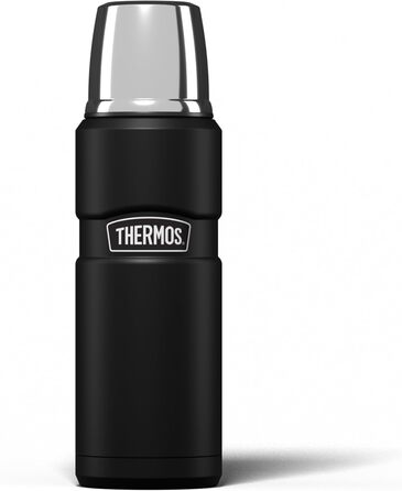 Термос Thermos Stainless King 470 мл багатоцільовий, оригінальний стиль, ізольована пляшка для подорожей і щоденного використання, чорний