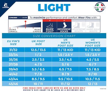 Плавальні ласти Cressi Light, білі, розмір EU 41/42 (UK 7/8)