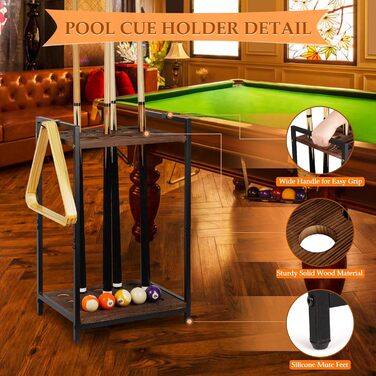 Стійка для київ (10 київ) - органайзер для більярдних київ, чорний, з підсвічуванням