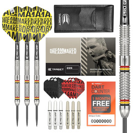 Дартс Target Dimitri Van den Bergh Dimi 22 г 80% вольфрам, набір з 9 Pro Grip шафтів, 9 Pro Ultra оперень, кейс для дартсу