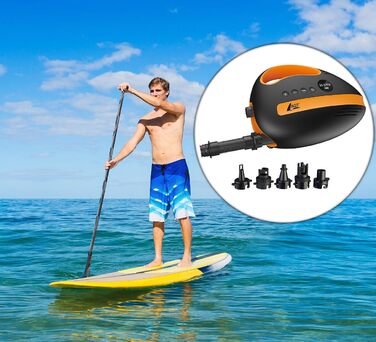 Акумуляторний насос для SUP-дошок AGT SUP: потужний компресор, 350 л/хв, 3 x 4000 mAh, USB, 12V