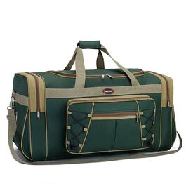 Спортивна сумка для подорожей BAGZY 70 л, водонепроникна дорожня сумка-даффл для залу, кемпінгу та відпустки, зелено-жовта