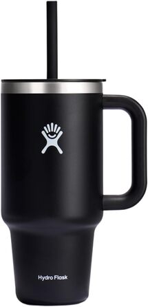 Термокружка Hydro Flask 946 мл із соломинкою, нержавіюча сталь, вакуумна ізоляція, чорна