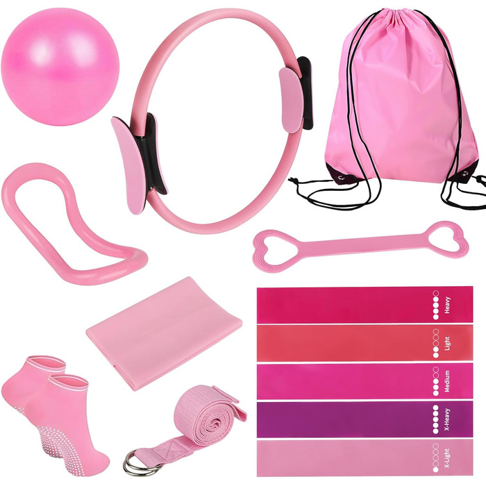 Набір для пілатесу 13 в 1: все необхідне для дому та студії (кільце, м'яч, стрічки)