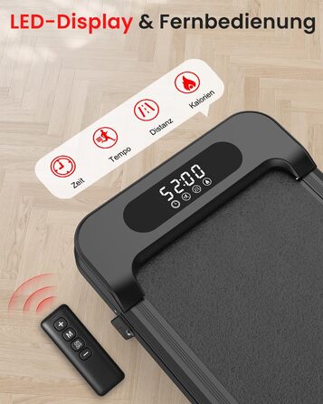 Бігова доріжка Walking Pad для дому HomeFitnessCode: електричний біговий килимок з нахилом, 1-8 км/год, чорний