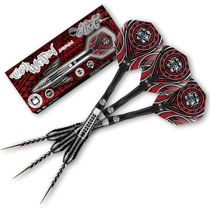 Стальні дротики для дартсу Tribal Weapon Savage 90% вольфраму, стілтіп, набір