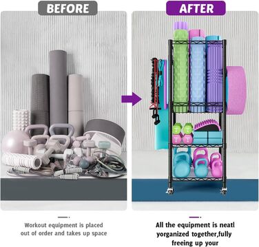 Стойка для гантелей, багатофункціональна полиця для гантелей з 3 рівнями, з гачками, підставка для штанги, регульоване зберігання для домашнього фітнес-залу, органайзер для тренувального обладнання, 43 x 29 x 120 см