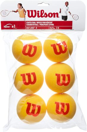 Пінопластові м'ячі Wilson Starter для тенісу, 3 або 6 шт, червоно-жовті, універсальні