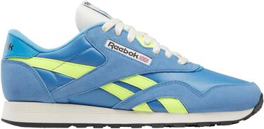 Чоловічі кросівки Reebok Classic Nylon, розмір 40.5 EU, кольори Essential Blue, Solar Acid Yellow, Vintage Chalk