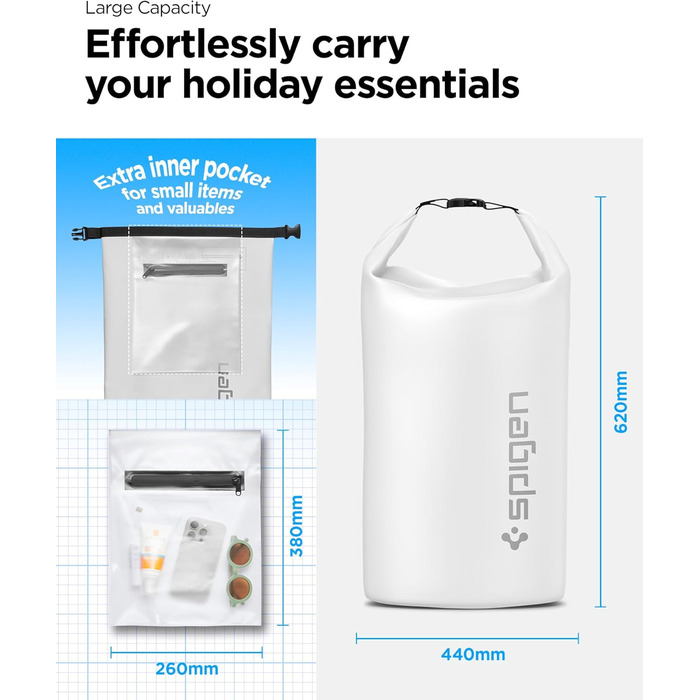 Водонепроникний мішок Spigen Aqua Shield 30L: Сумка для плавання, кемпінгу та водних видів спорту