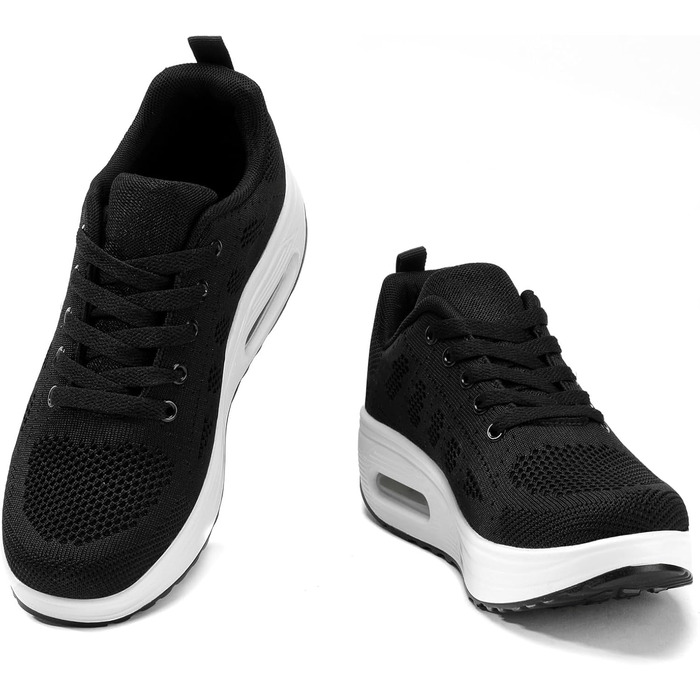 Жіночі бігові кросівки AHICO: легкі, дихаючі, для бігу та прогулянок, сітка, чорно-білі (37 EU)