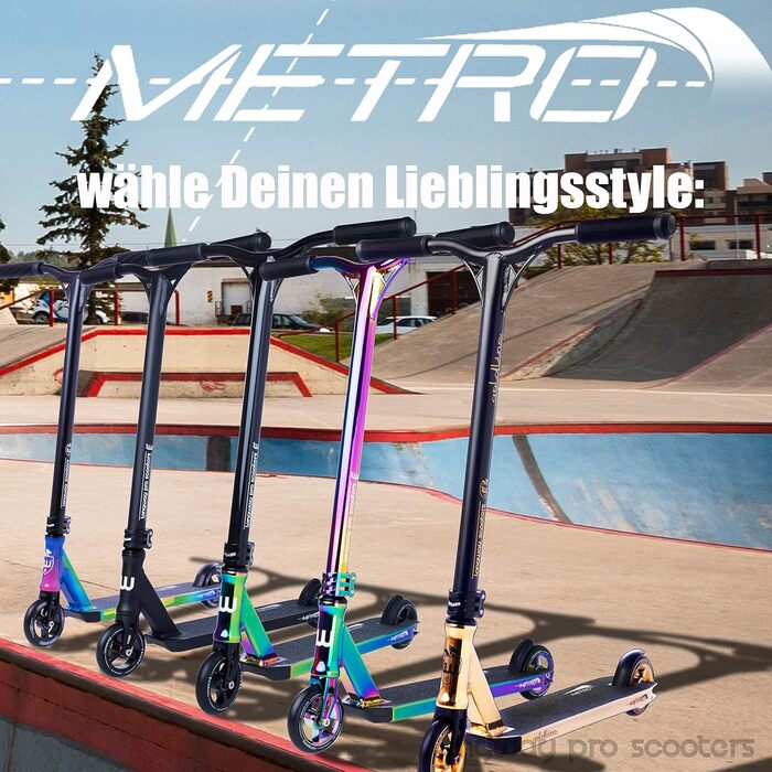 Трюковий самокат Longway Metro, IHC, алюміній 6061 T6, колеса 110 мм, ABEC 9, фрістайл, неохром