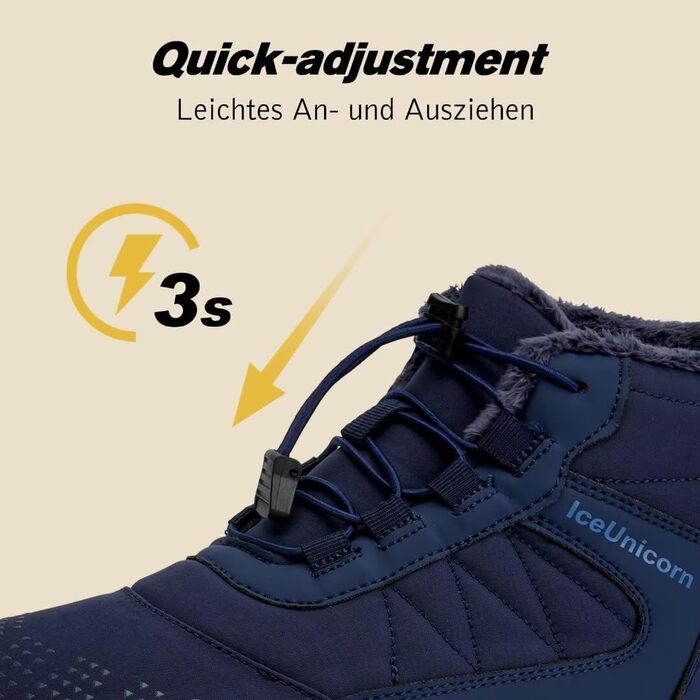 Зимові черевики IceUnicorn: теплі, з підкладкою, для жінок та чоловіків (39 EU, темно-синій)