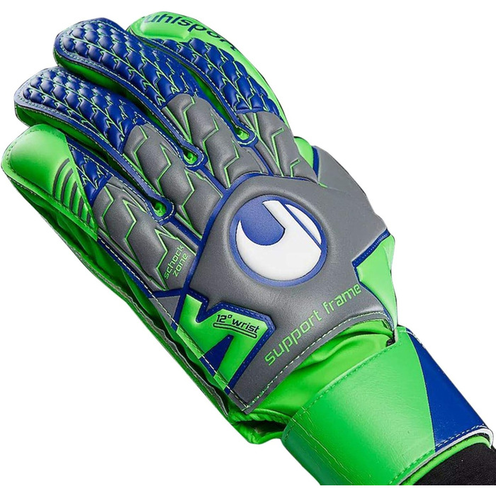 Воротарські рукавички Uhlsport Tensiongreen Soft SF для чоловіків, розмір 9, темно-сірі/світло-зелені/маринові