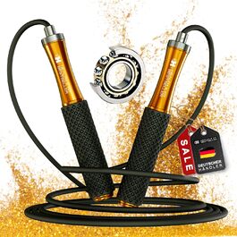 Стрибкове канат PREMIUM з металу – регульований фітнес-канат з силіконовими ручками | Для кардіотренувань, витривалості та домашніх тренувань – HEALTH & FIT