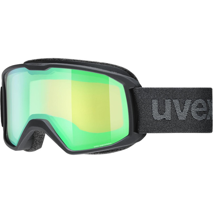 Лижна маска uvex Unisex Elemnt FM, чорна матова/зелена, універсальний розмір