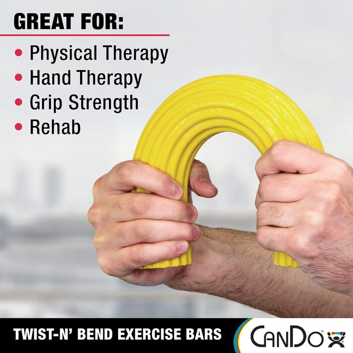Тренажер для рук і пальців CanDo Twist-n-Bend, гнучкий жовтий, дуже легкий