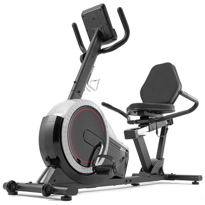 Велотренажер Hop-Sport Liegeergometer з LCD-дисплеєм, срібний - для дому, для літніх людей, витримує до 130 кг