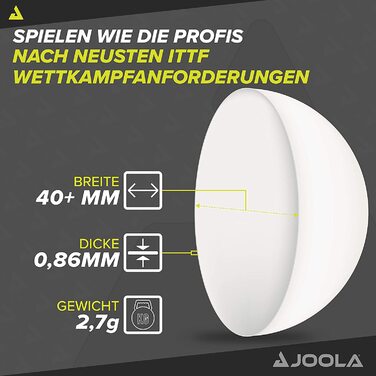 Настільні тенісні м'ячики JOOLA Advanced білі, 24 шт., ABS, для тренувань